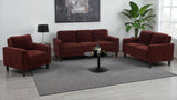 Ruth 77-Inch Fabric Upholstered Track Arm Sofa in Rust Red
