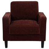 Ruth Fabric Upholstered Track Arm Accent Chair Rust Red