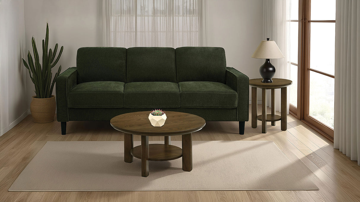 Ruth 77-Inch Fabric Upholstered Track Arm Sofa, Matcha Green