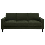 Ruth 77-Inch Fabric Upholstered Track Arm Sofa, Matcha Green