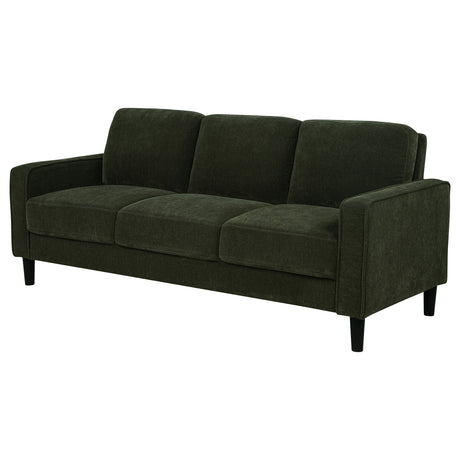 Ruth 77-Inch Fabric Upholstered Track Arm Sofa, Matcha Green