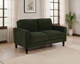 Ruth Fabric Upholstered Track Arm Loveseat, Matcha Green