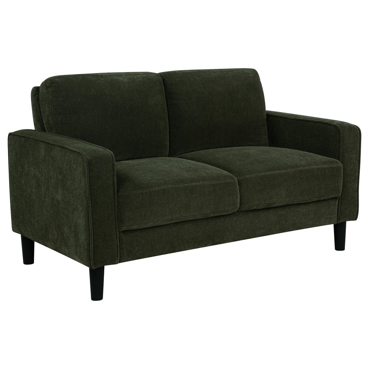 Ruth Fabric Upholstered Track Arm Loveseat, Matcha Green