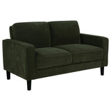 Ruth Fabric Upholstered Track Arm Loveseat, Matcha Green