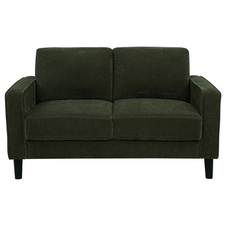 Ruth Fabric Upholstered Track Arm Loveseat, Matcha Green