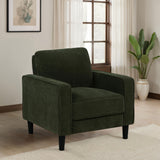 Ruth Fabric Upholstered Track Arm Accent Chair, Matcha Green