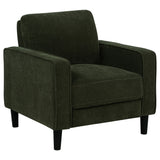 Ruth Fabric Upholstered Track Arm Accent Chair, Matcha Green