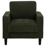 Ruth Fabric Upholstered Track Arm Accent Chair, Matcha Green