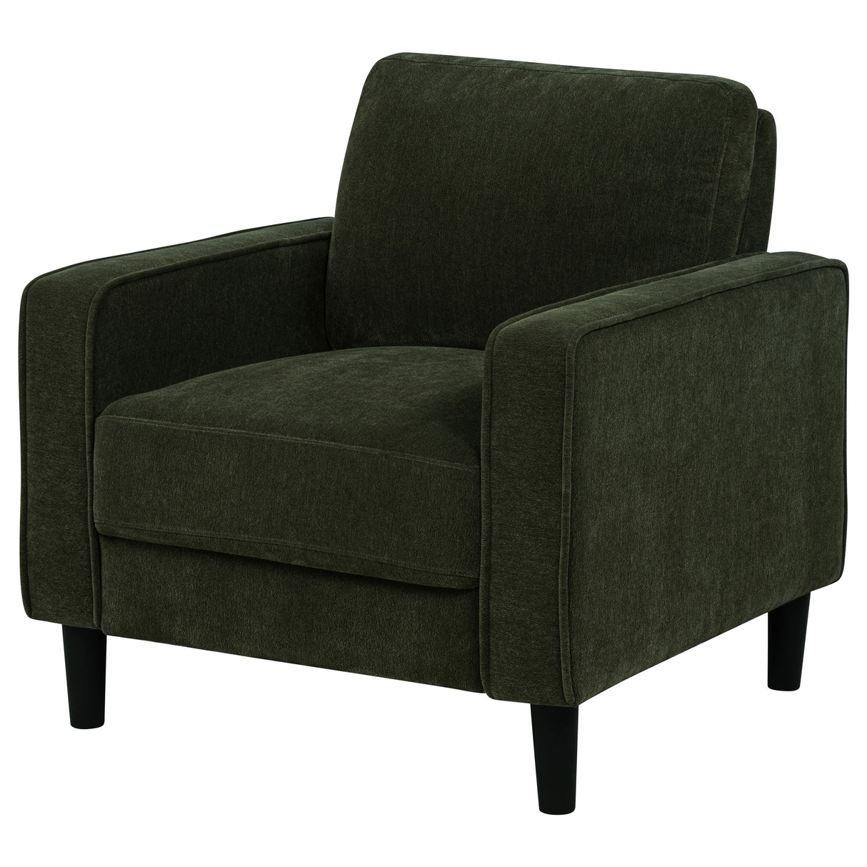 Ruth Fabric Upholstered Track Arm Accent Chair, Matcha Green