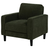 Ruth Fabric Upholstered Track Arm Accent Chair, Matcha Green