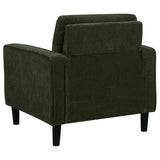 Ruth Fabric Upholstered Track Arm Accent Chair, Matcha Green