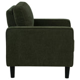 Ruth Fabric Upholstered Track Arm Accent Chair, Matcha Green
