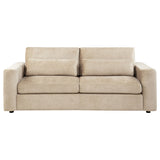 Amador Camel Chenille Track Arm Sofa with Lumbar Pillows