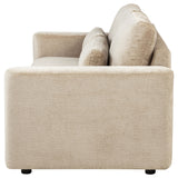 Amador Camel Chenille Track Arm Sofa with Lumbar Pillows