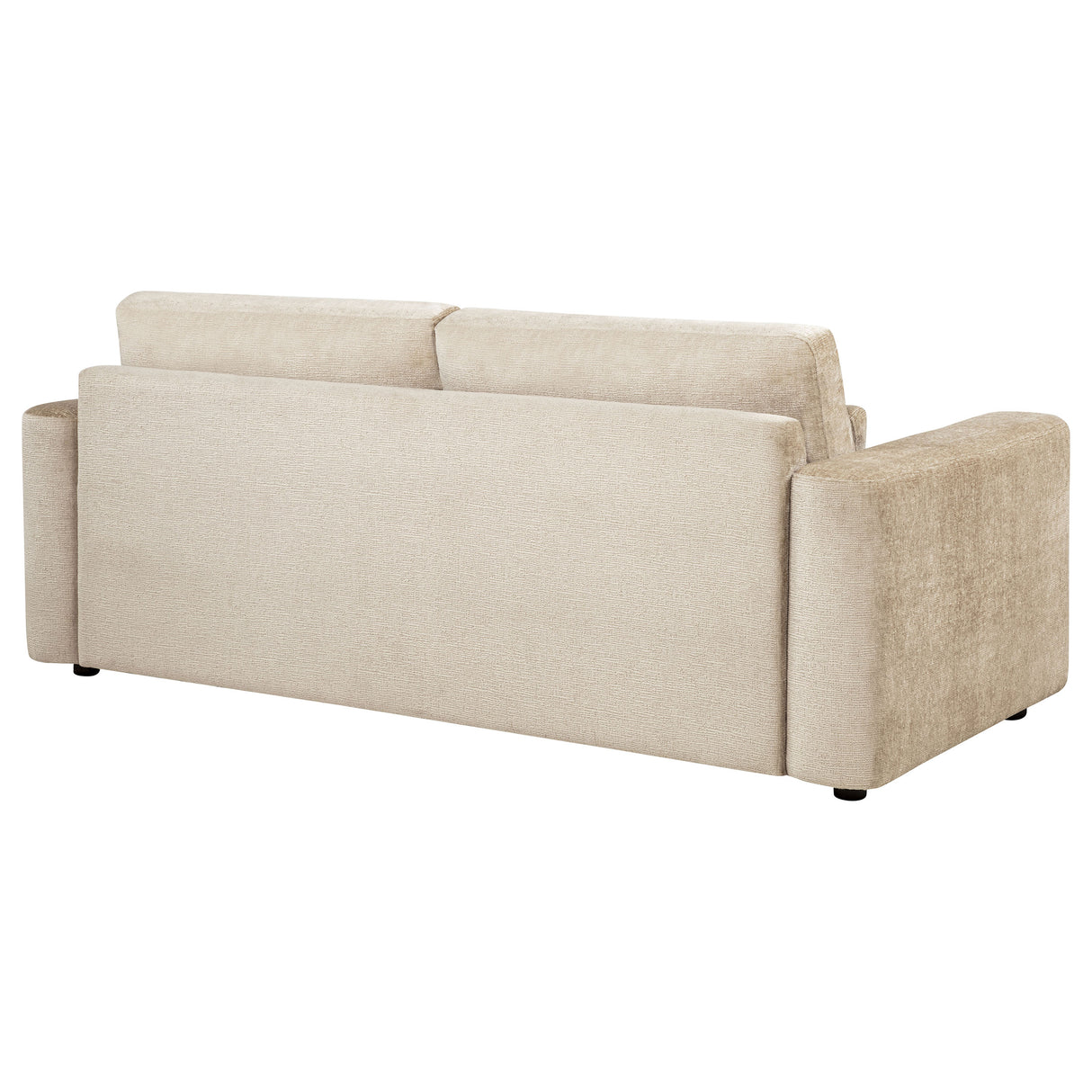 Amador Camel Chenille Track Arm Sofa with Lumbar Pillows