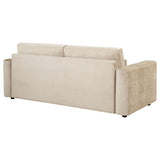 Amador Camel Chenille Track Arm Sofa with Lumbar Pillows