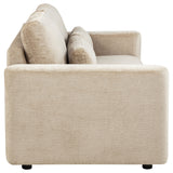 Amador Camel Chenille Track Arm Sofa with Lumbar Pillows