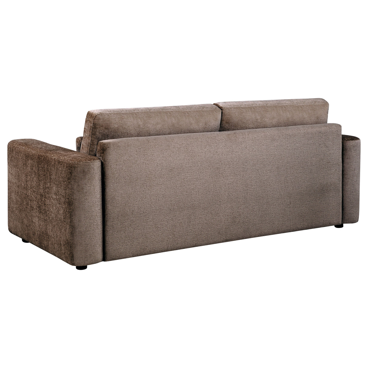 Amador Chocolate Chenille Track Arm Sofa with Lumbar Pillows