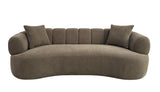 Brown Fabric Sofa with Pocket Coil Seat Cushions