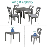 5 Piece Dining Table Set With 4 Chairs For Kitchen - Gray