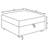 Austin - Square Upholstered Ottoman - Gray