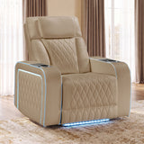 Electra - Power Recliner With Power Headrest, Massage, LED Lighting And USB Control
