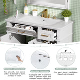 Modern Bathroom Vanity With Sink, Soft Close Doors, 4 Storage Drawers