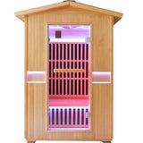 2000W Double Outdoor Far Infrared Sauna Room - Ameican White Oak