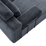 Sectional Sleeper Sofa & Storage Pockets, Modular Couch With Throw Pillows For Living Room