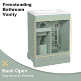 Modern Bathroom Vanity With Sink, 3 Drawers & Cabinet With 2 Tier Door Storage