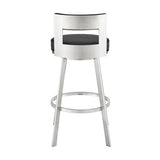 Lynof - Swivel Bar Stool - Brushed Stainless Steel Finish
