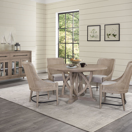 Cane - Backed Host Chair Colored (Set of 2) - Sand - Chair Sets - Alpine Outlets
