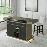 Jemma - Bar Table With Light - Gray And Dark Espresso