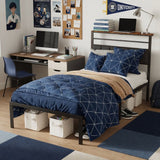 Platform Bed Frame With Charging Station & Headboard Storage