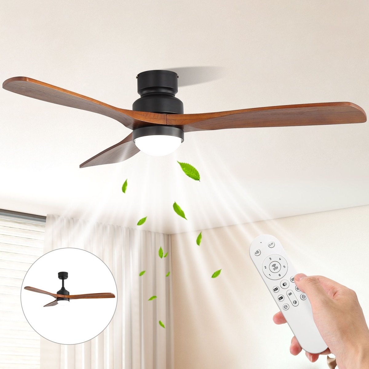 52" Ceiling Fan With Dimmable LED Light, 6 Speed DC Motor, 3 Blades - Ceiling Fans available at Alpine Outlets in Denver