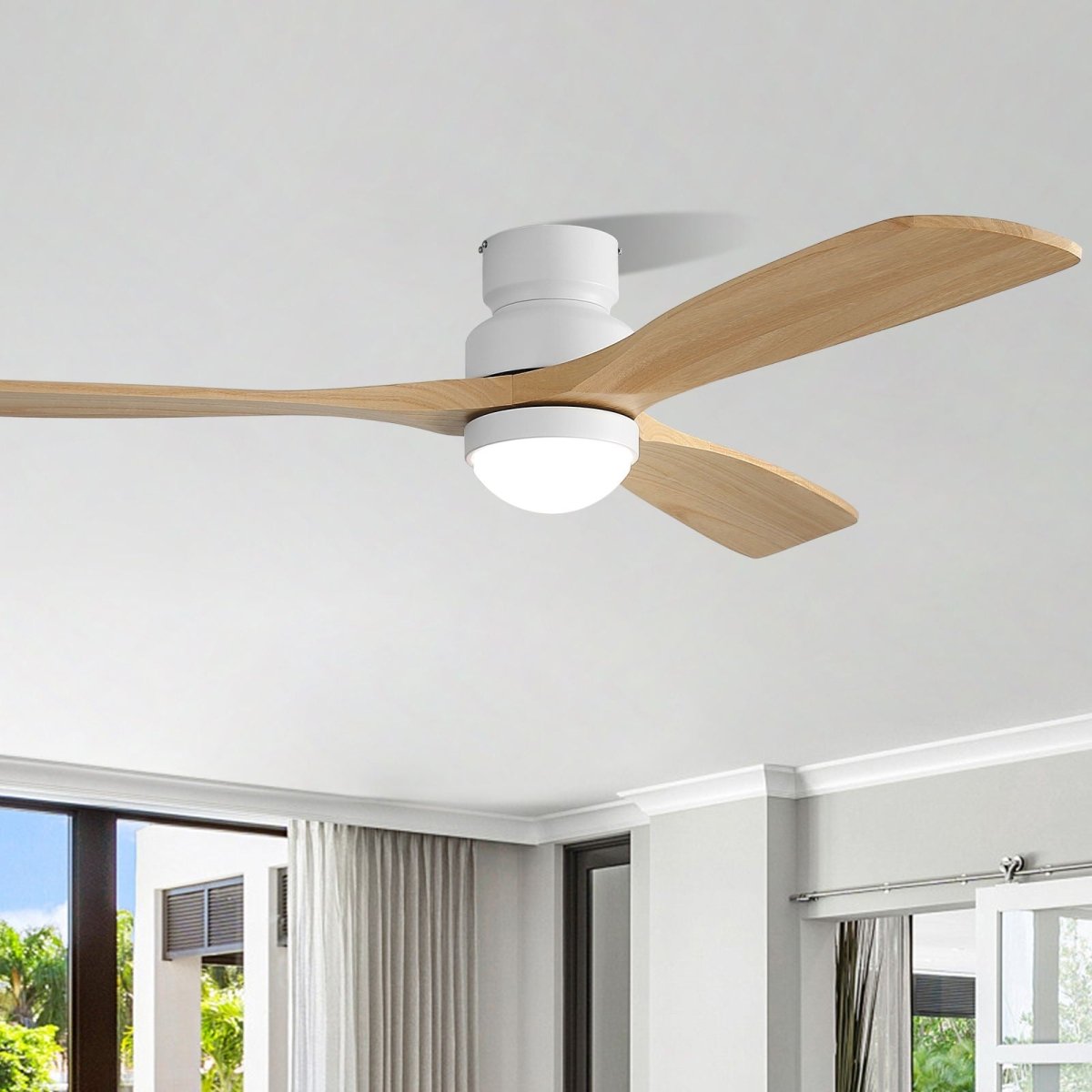 52" Ceiling Fan With Dimmable LED Light, 6 Speed DC Motor, 3 Blades - Ceiling Fans available at Alpine Outlets in Denver