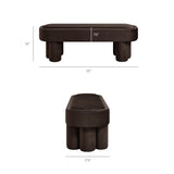 52 Inch Oval Performance Velvet Accent Bench with Sculptural Clover - Base Legs - Benches available at Alpine Outlets in Denver
