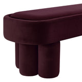 52 Inch Oval Performance Velvet Accent Bench with Sculptural Clover - Base Legs - Benches available at Alpine Outlets in Denver
