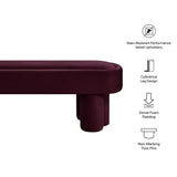 52 Inch Oval Performance Velvet Accent Bench with Sculptural Clover - Base Legs - Benches available at Alpine Outlets in Denver