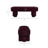 52 Inch Oval Performance Velvet Accent Bench with Sculptural Clover - Base Legs - Benches available at Alpine Outlets in Denver