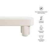52 Inch Oval Performance Velvet Accent Bench with Sculptural Clover - Base Legs - Benches available at Alpine Outlets in Denver