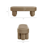 52 Inch Oval Performance Velvet Accent Bench with Sculptural Clover - Base Legs - Benches available at Alpine Outlets in Denver