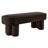 52 Inch Oval Performance Velvet Accent Bench with Sculptural Clover - Base Legs - Benches available at Alpine Outlets in Denver