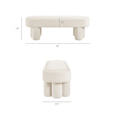 52 Inch Oval Performance Velvet Accent Bench with Sculptural Clover - Base Legs - Benches available at Alpine Outlets in Denver