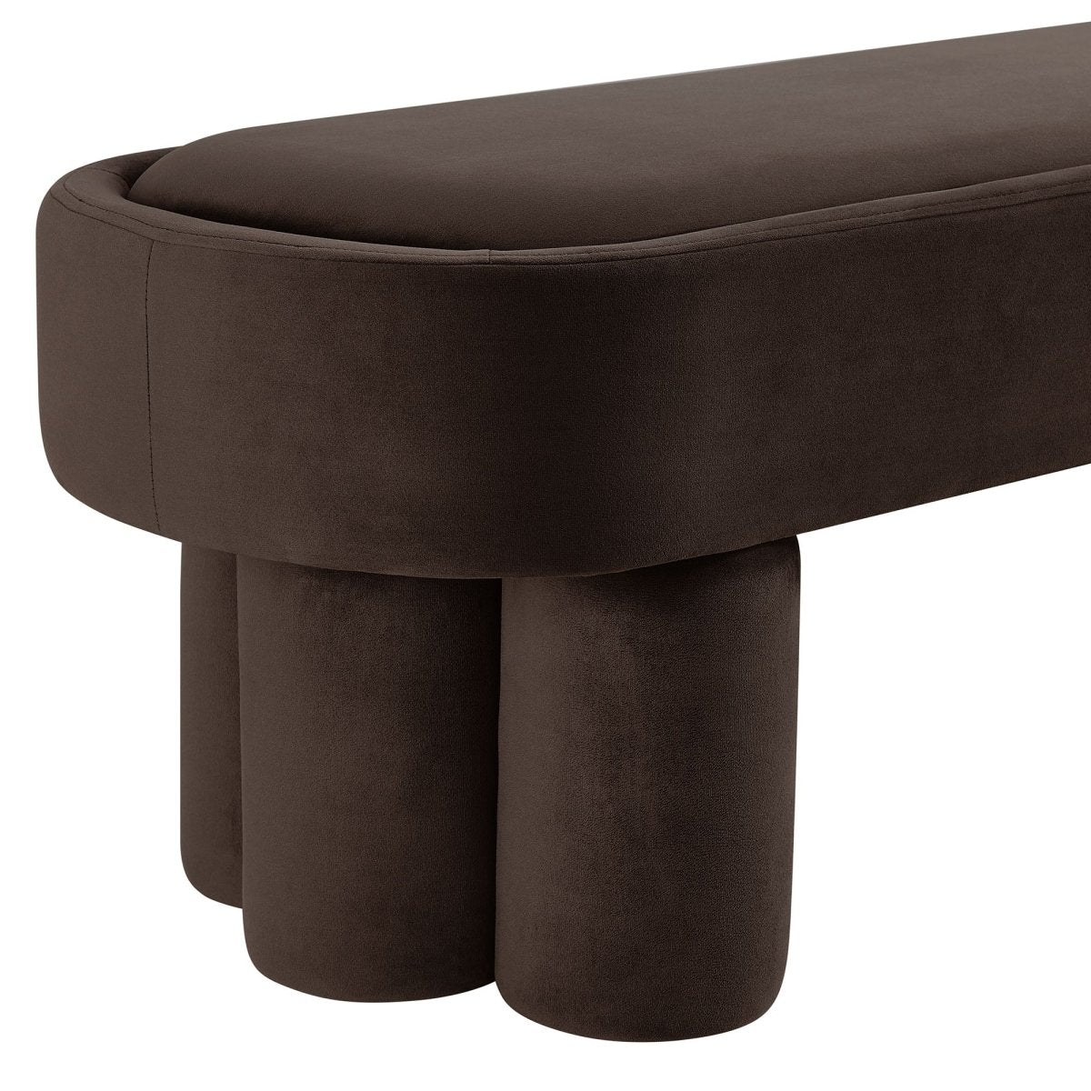 52 Inch Oval Performance Velvet Accent Bench with Sculptural Clover - Base Legs - Benches available at Alpine Outlets in Denver