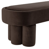 52 Inch Oval Performance Velvet Accent Bench with Sculptural Clover - Base Legs - Benches available at Alpine Outlets in Denver