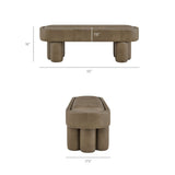 52 Inch Oval Vegan Leather Accent Bench with Sculptural Clover - Base Legs - Benches available at Alpine Outlets in Denver