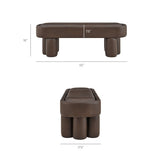 52 Inch Oval Vegan Leather Accent Bench with Sculptural Clover - Base Legs - Benches available at Alpine Outlets in Denver