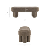 52 Inch Sculptural Oval Boucle Fabric Bench - Benches available at Alpine Outlets in Denver