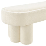 52 Inch Sculptural Oval Boucle Fabric Bench - Benches available at Alpine Outlets in Denver